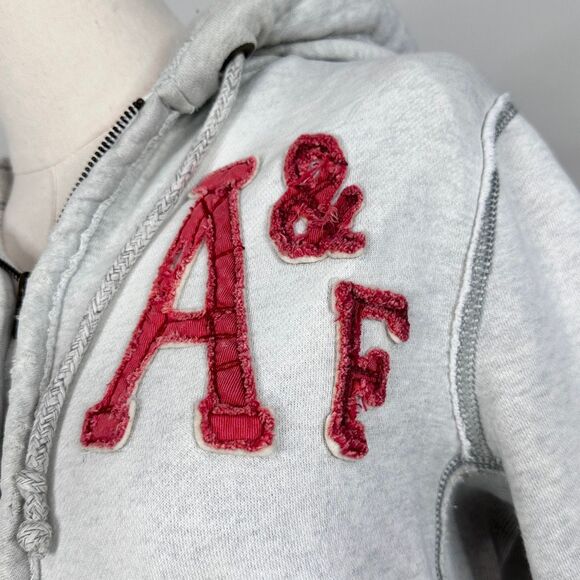 Y2K Abercrombie & Fitch S Hoodie Spellout Native Indian Head Distressed Unisex - Picture 10 of 15